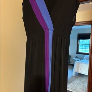 Robbie Bee Black and Purple Sleeveless Maxi Dress
